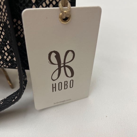 NWT, Hobo 100% Leather, Exotic Pattern, Bag. Black/Cream/Deep Navy. - Picture 7 of 16